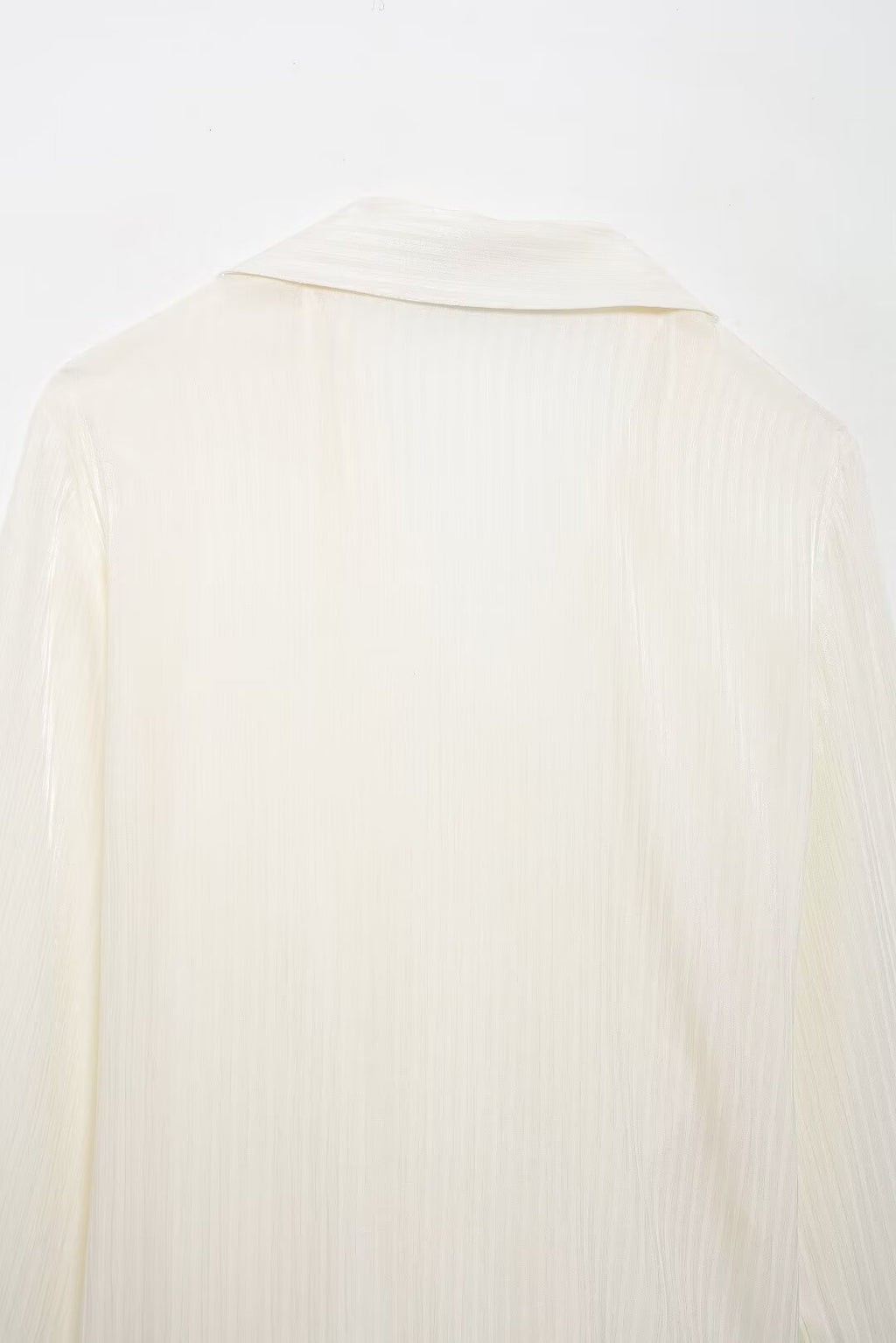 Summer Women Clothing Elegant Slightly Mature Bright Fabric Double Breasted Long Sleeve Shirt