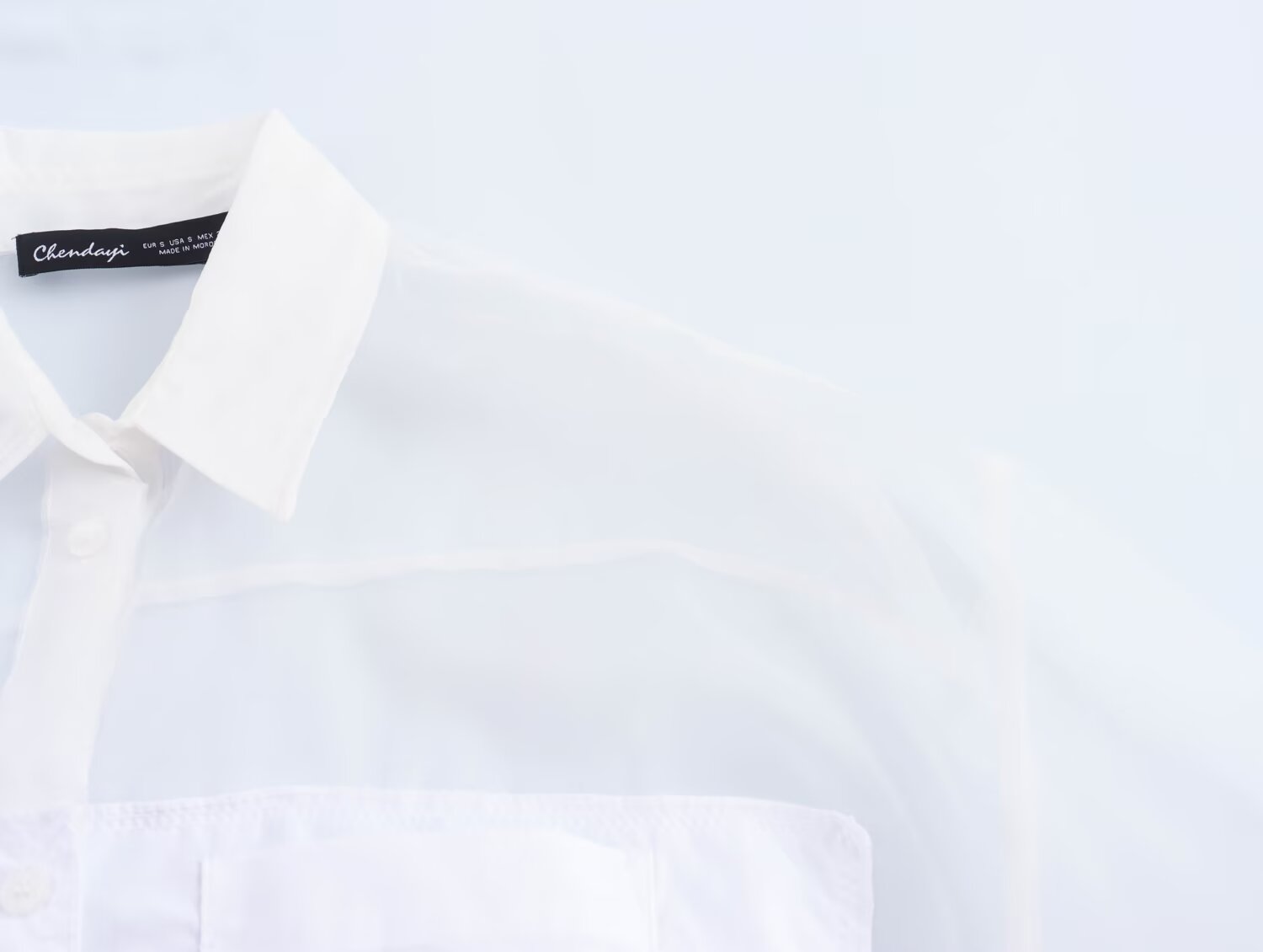 Women Solid Color Transparent Long Sleeve Loose Casual Shirt