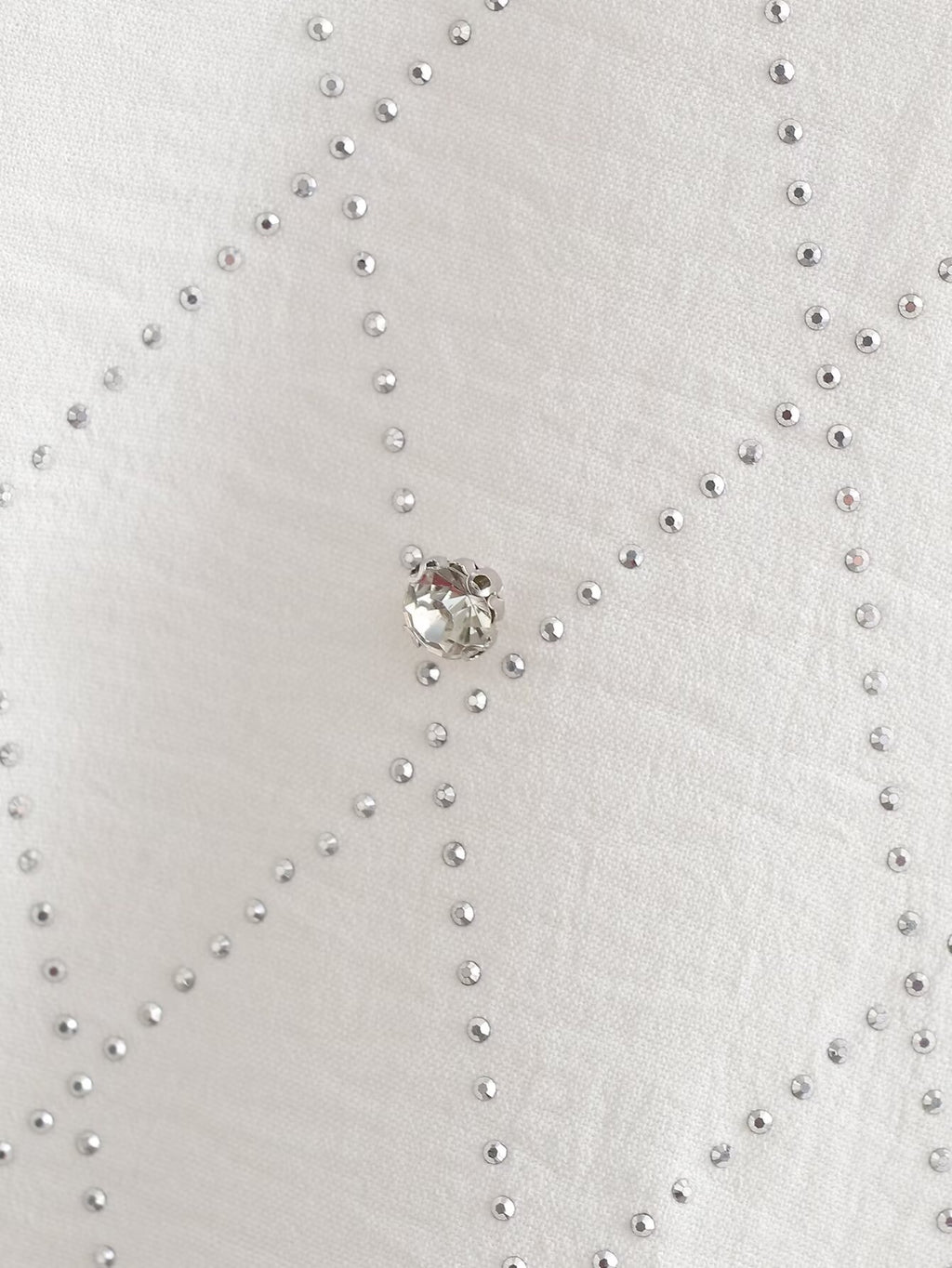 Summer Women Casual Solid Color Rhinestone Top Collared Loose Long Sleeve Shirt