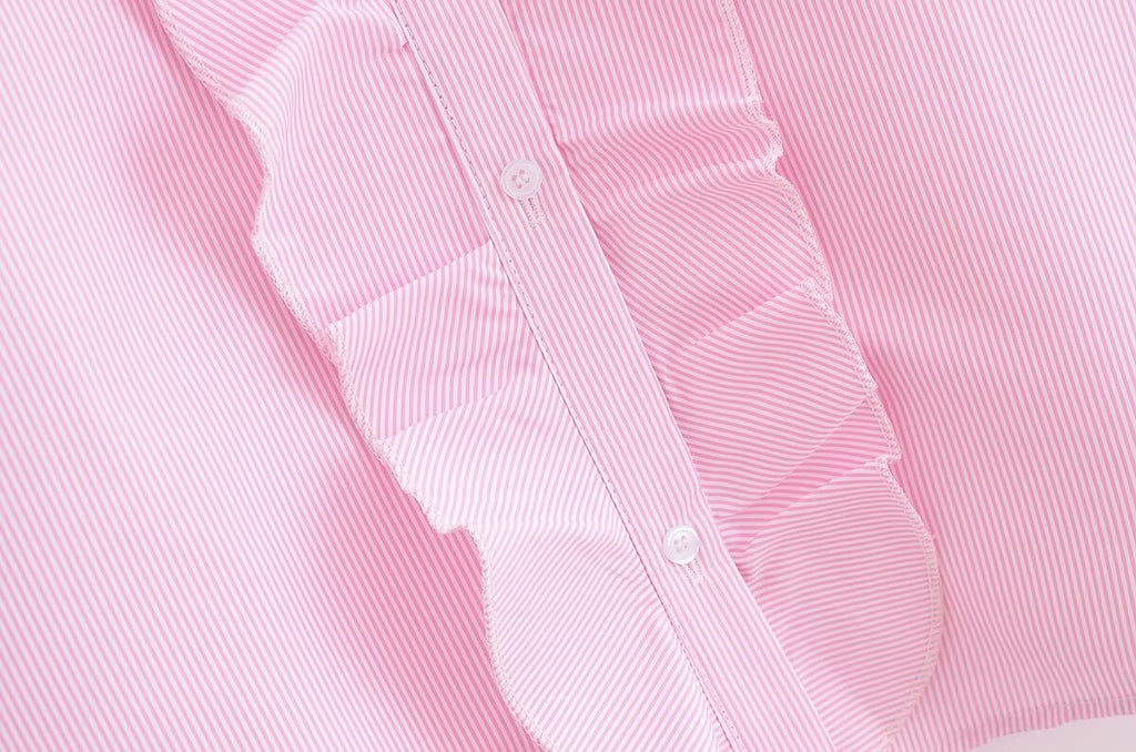 Early Autumn Ruffle Loose Long Sleeve Shirt