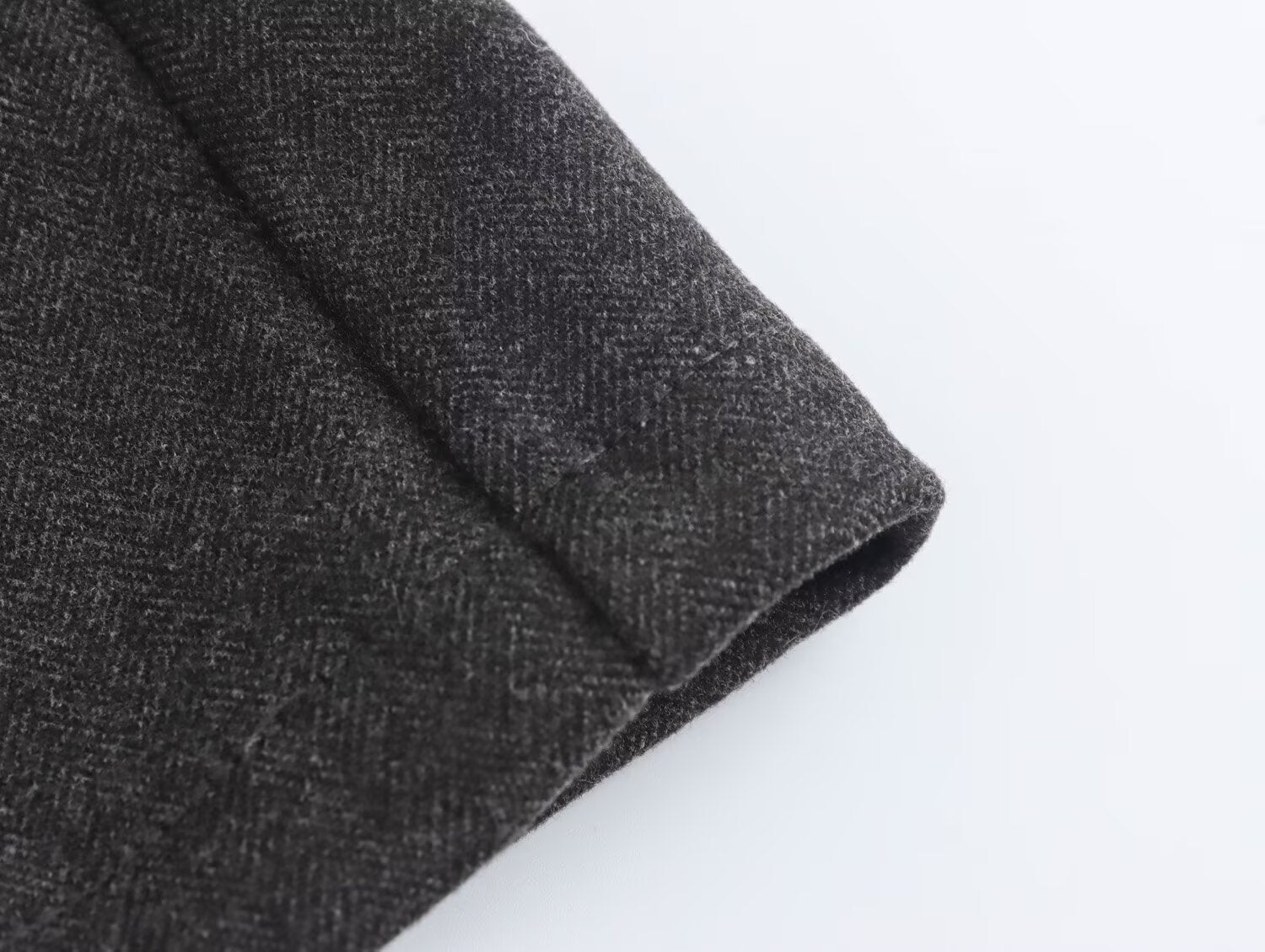 Autumn Winter Women Herringbone Independent Pocket Midi Skirt