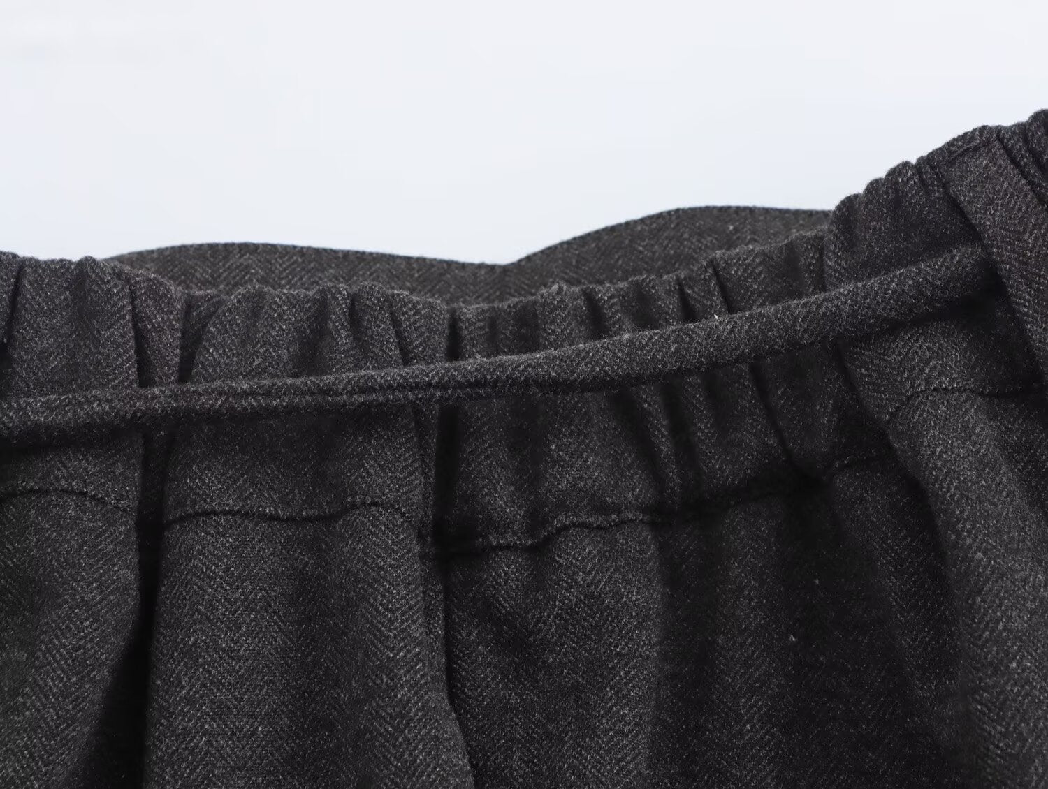 Autumn Winter Women Herringbone Independent Pocket Midi Skirt