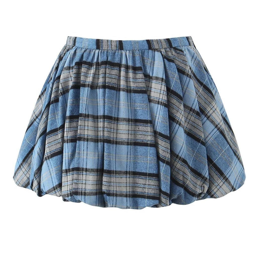 Preppy Plaid Pettiskirt for Women Early Autumn All Matching Slim Fit Short Skirt