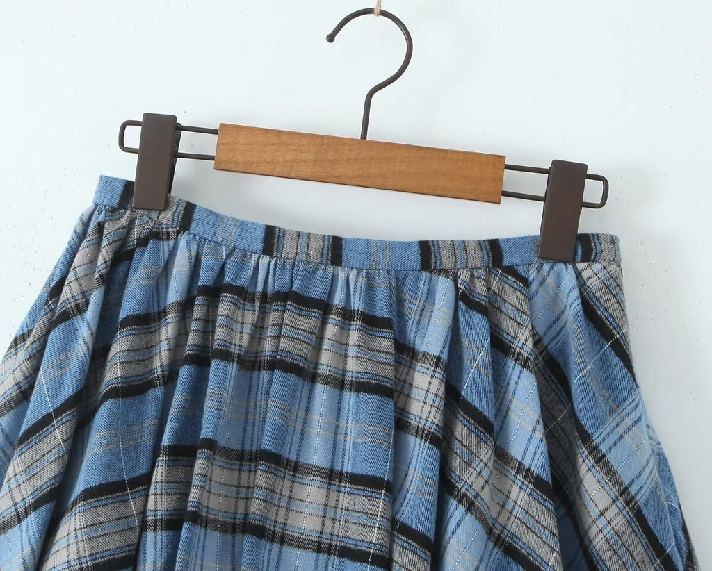 Preppy Plaid Pettiskirt for Women Early Autumn All Matching Slim Fit Short Skirt