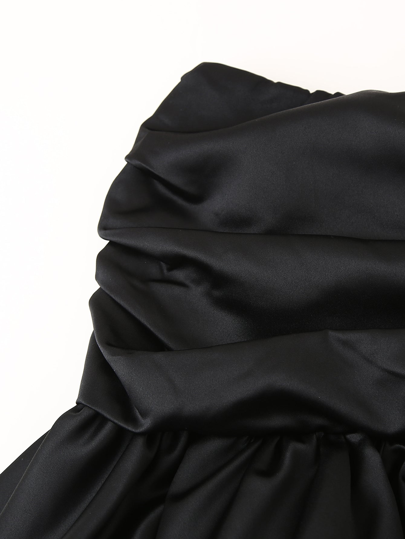 Falda abullonada de satén con diseño elegante, sencilla e informal para mujer de otoño