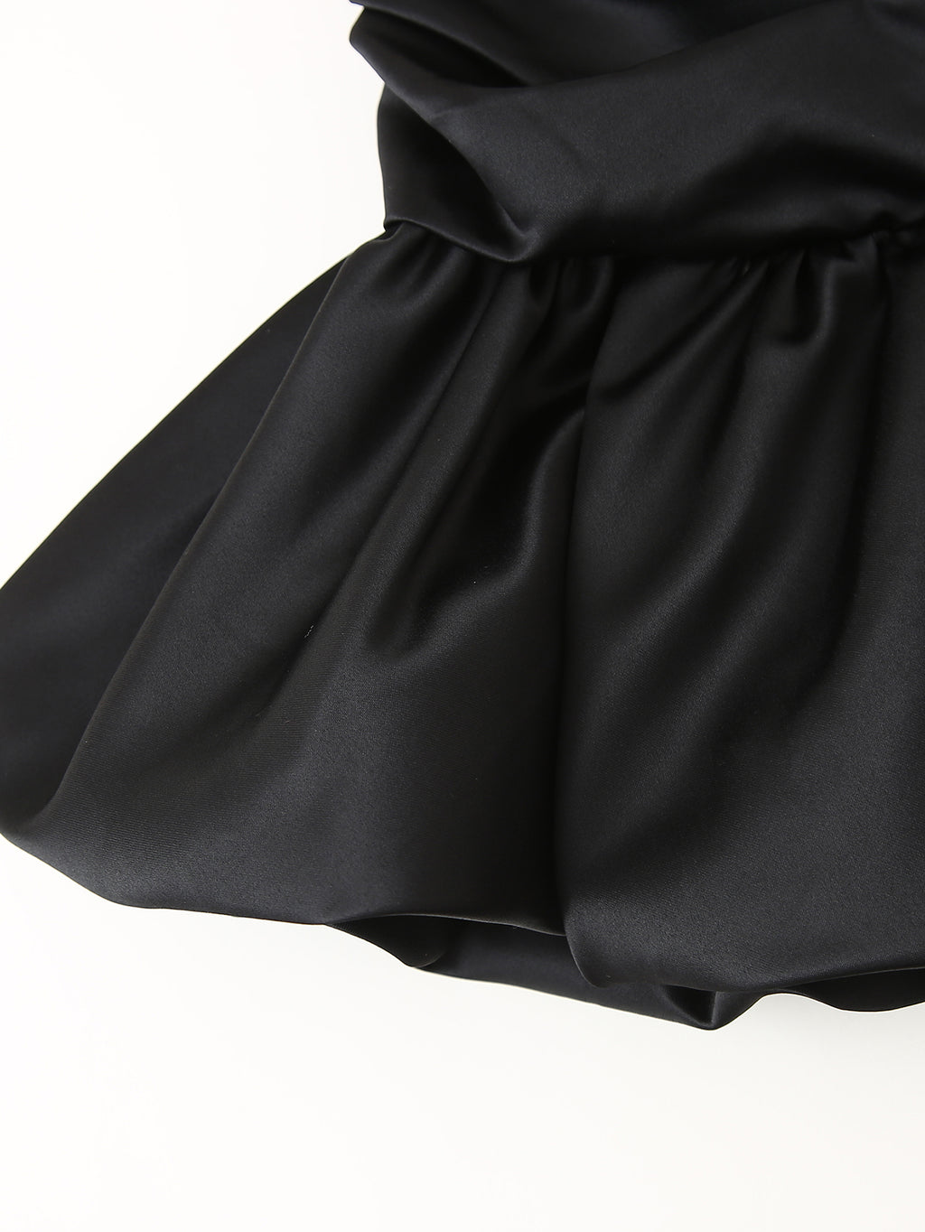 Falda abullonada de satén con diseño elegante, sencilla e informal para mujer de otoño