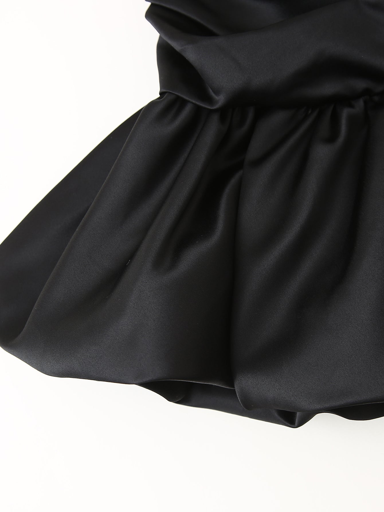 Falda abullonada de satén con diseño elegante, sencilla e informal para mujer de otoño