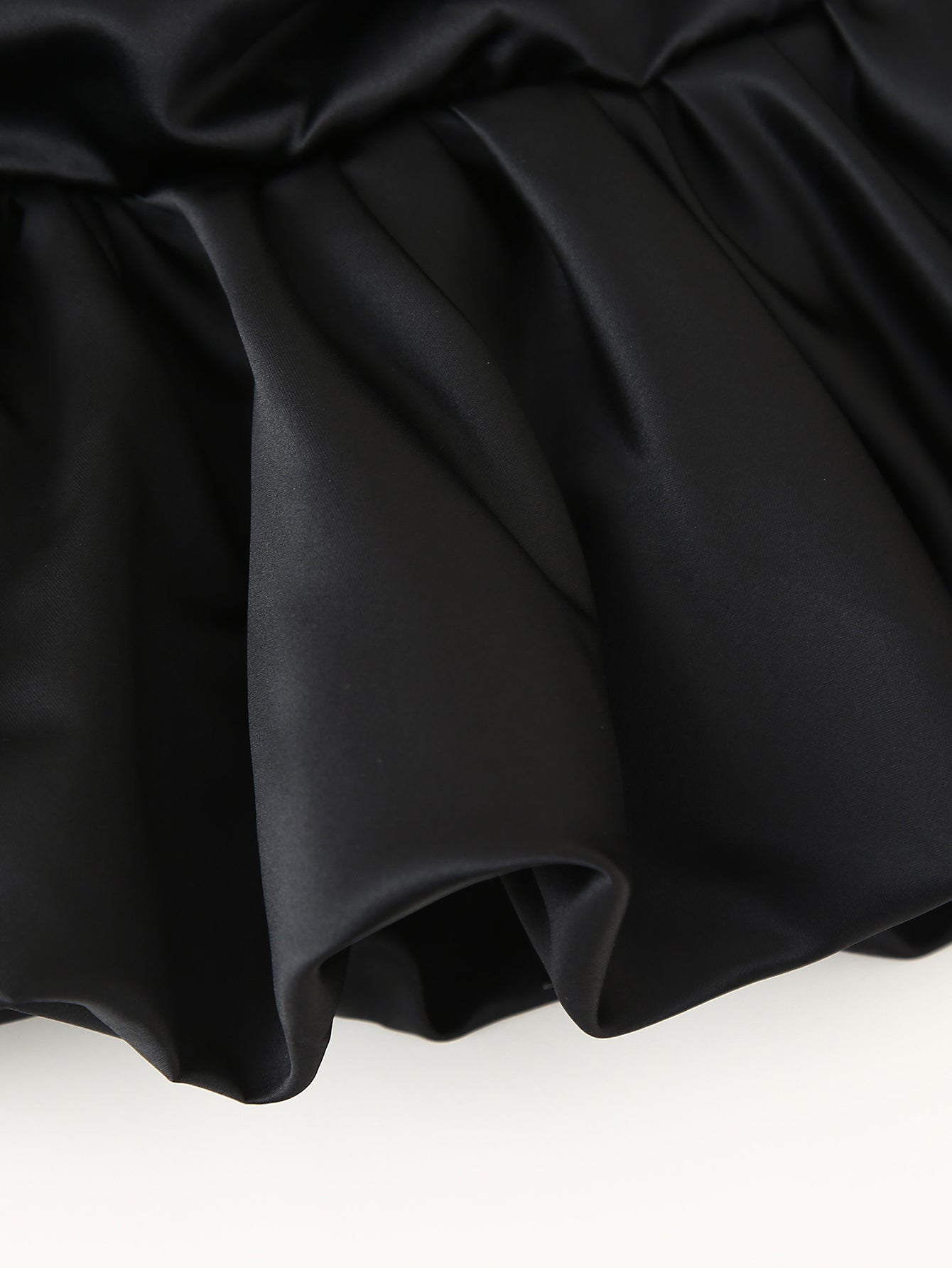 Falda abullonada de satén con diseño elegante, sencilla e informal para mujer de otoño