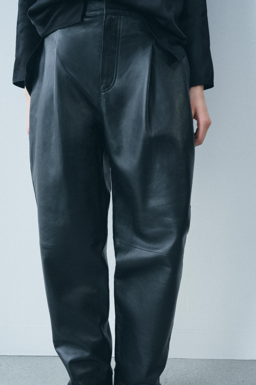 Women All Match Leather Balloon Trousers