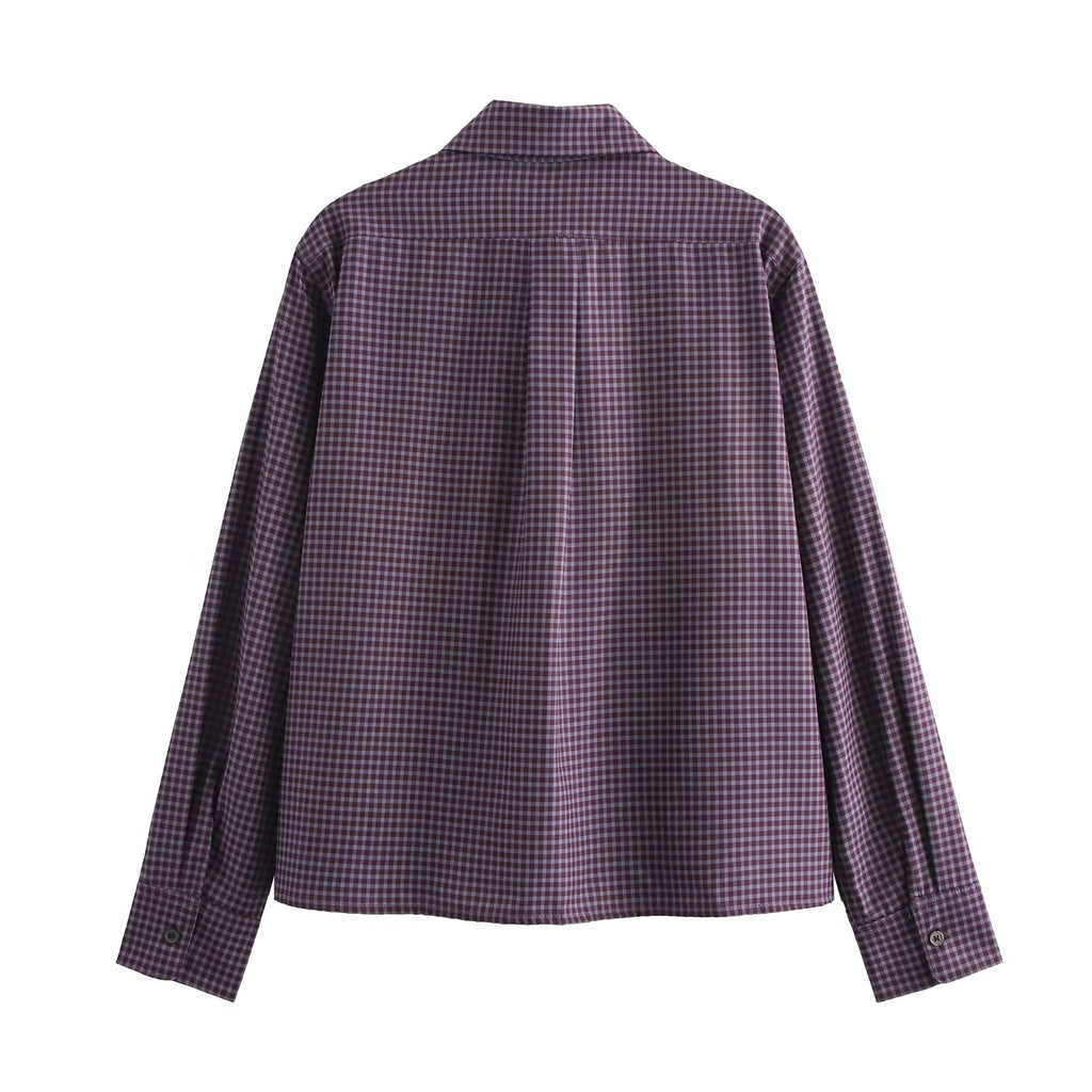 Winter Women Clothing Street Casual Top Plaid Shirt