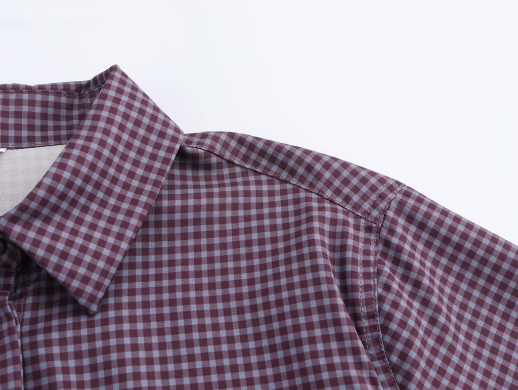 Winter Women Clothing Street Casual Top Plaid Shirt