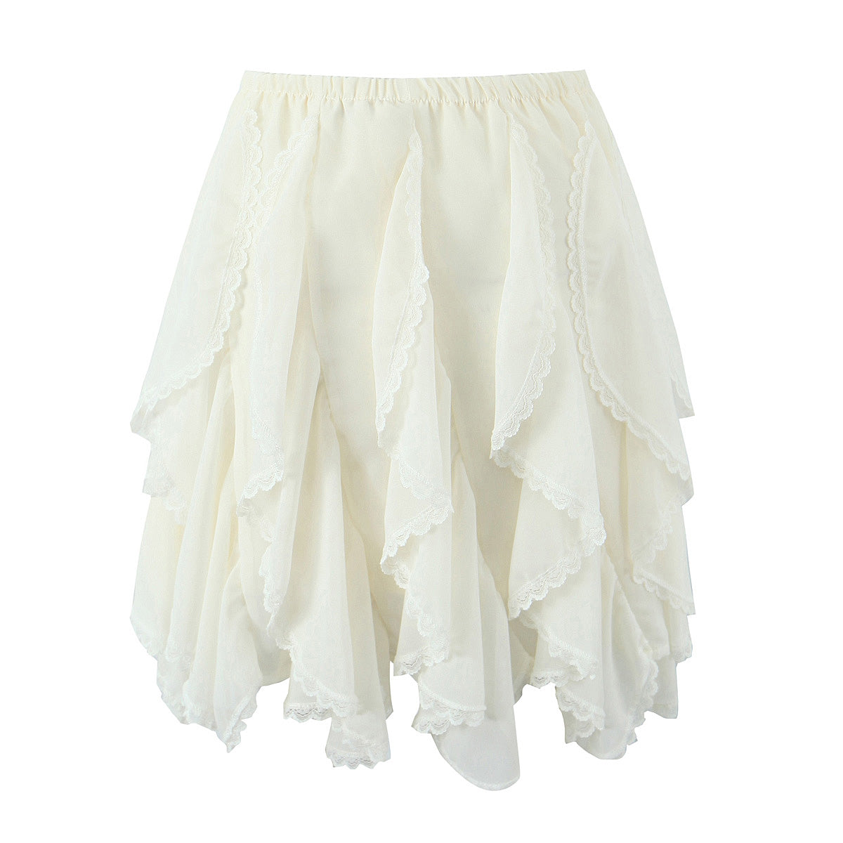 Winter Lace Ribbon Elastic Waist Teenage Casual Travel Skirt