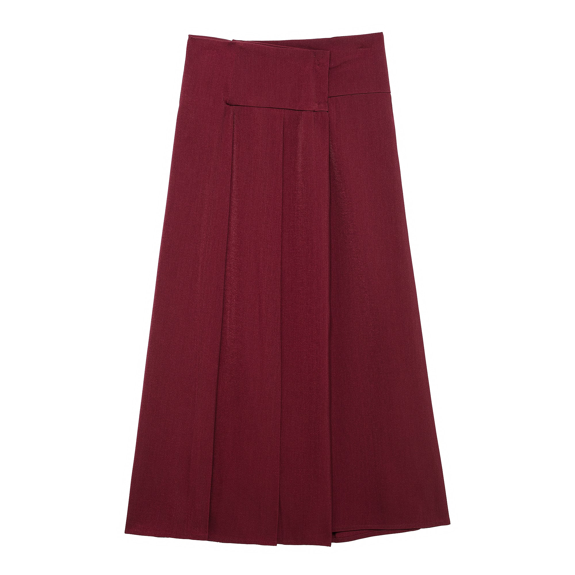 Women Clothing Autumn Winter Graceful Fashionable Two Color Wide Pleated Midi Skirt