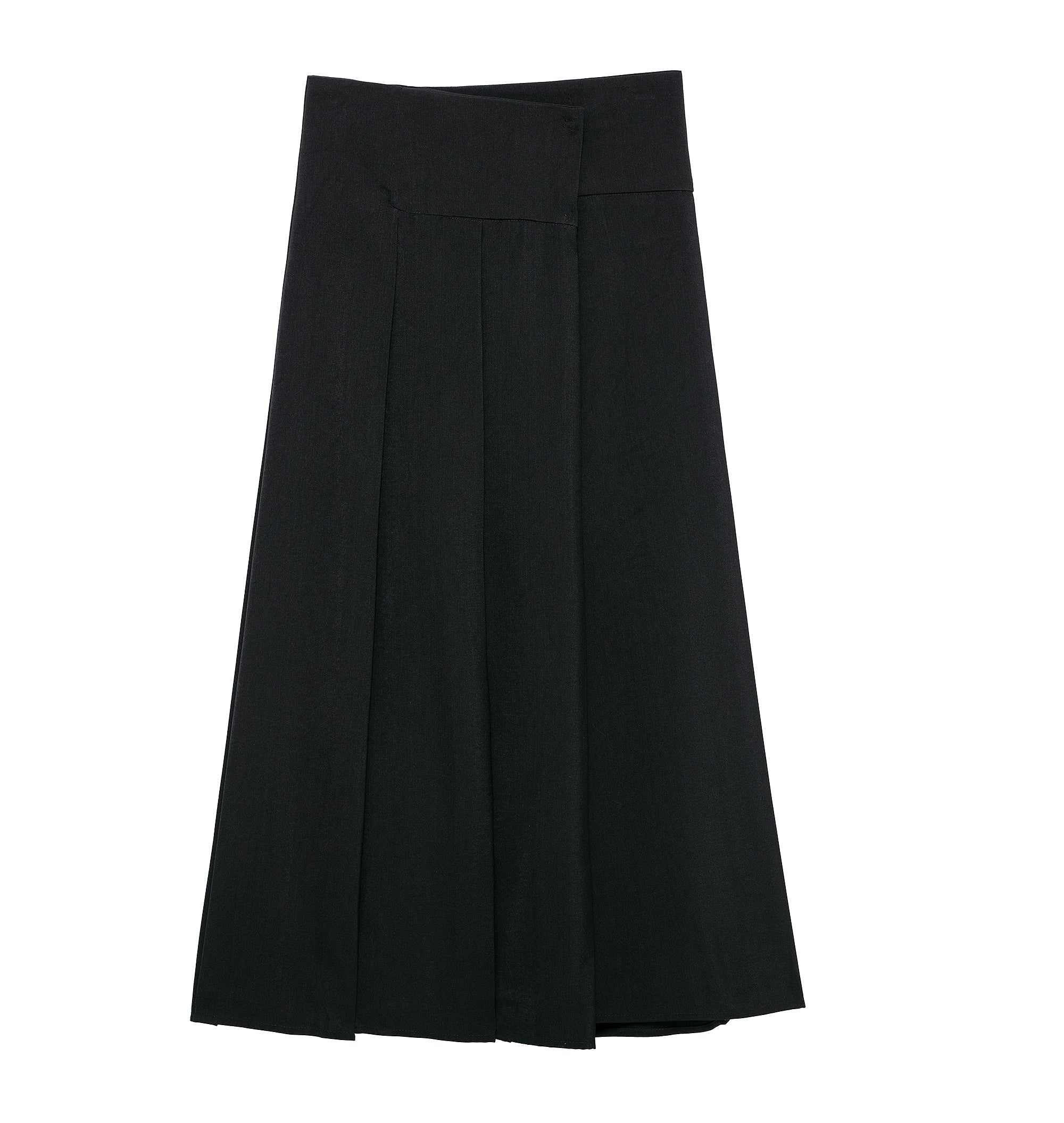 Women Clothing Autumn Winter Graceful Fashionable Two Color Wide Pleated Midi Skirt