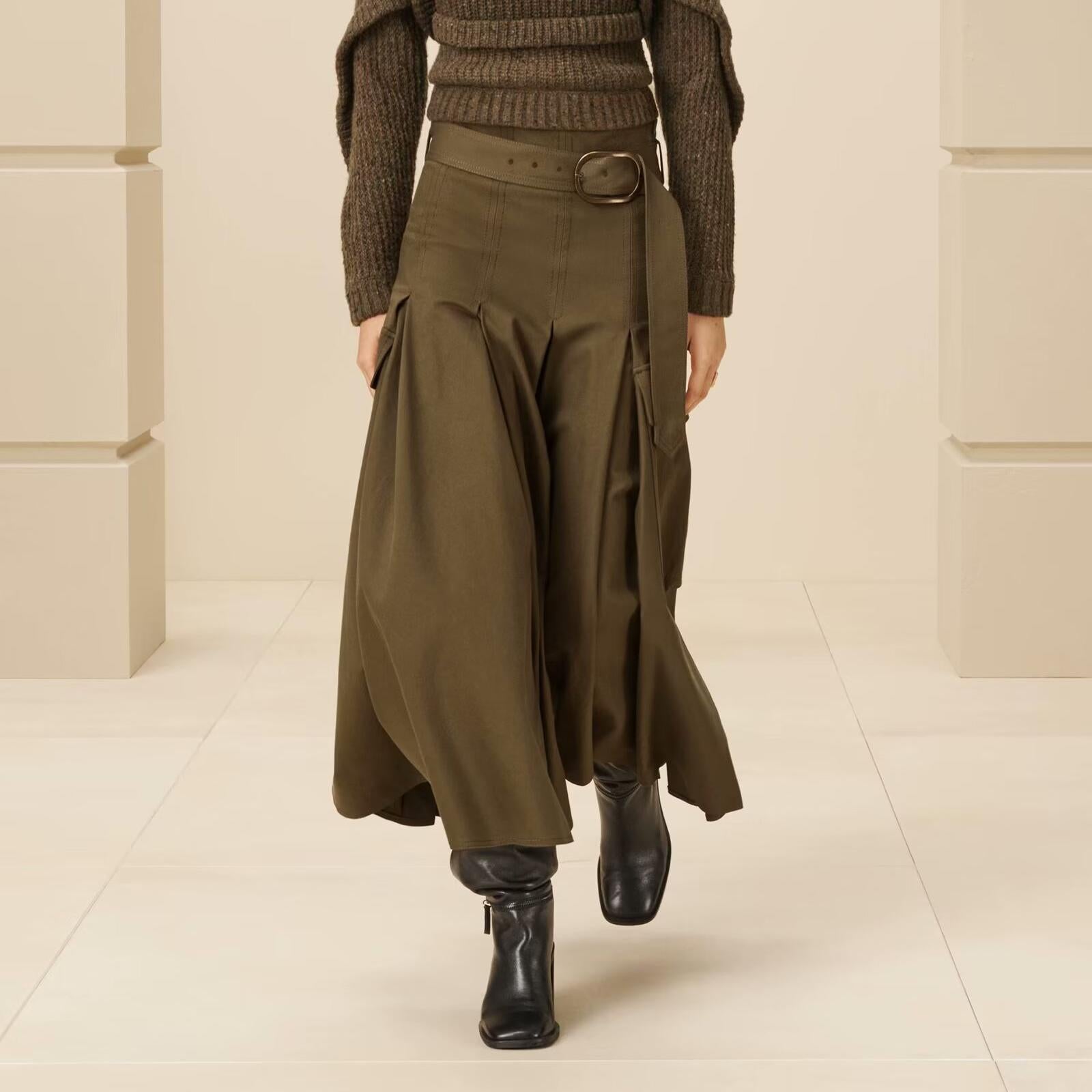 A line Workwear Half Length Skirt Spring