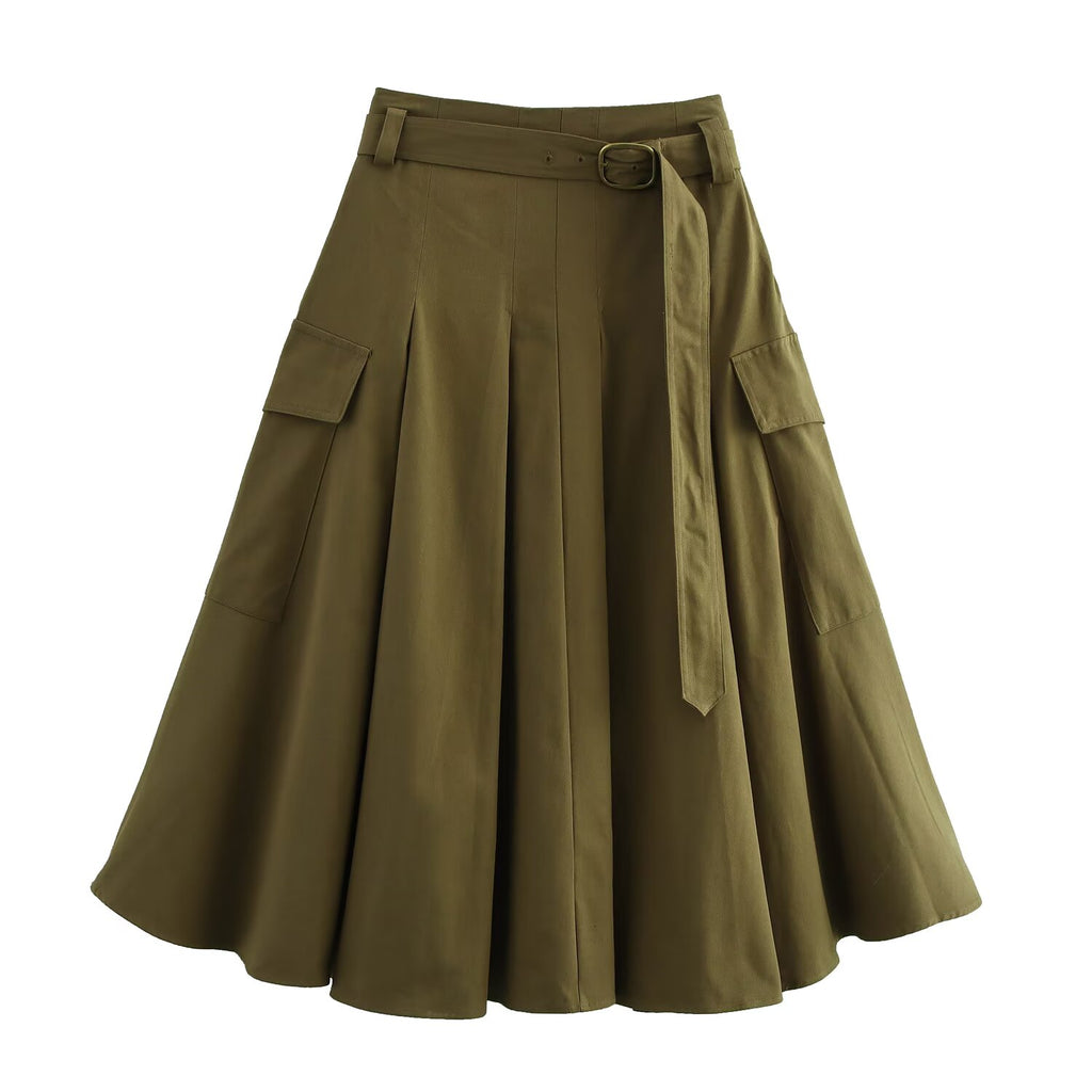 A line Workwear Half Length Skirt Spring