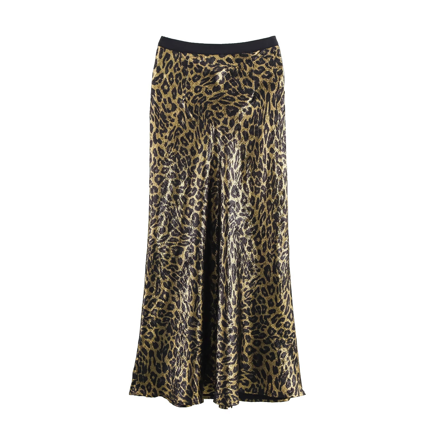 Spring Women Clothing Fashionable Simple Degree Oblique Cut Double Elastic Waist Skirt