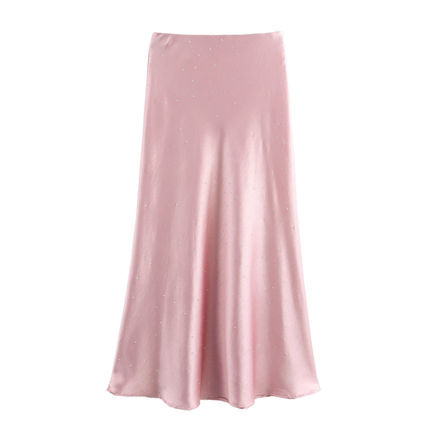 Spring Women Clothing Slimming Solid Color Rhinestone Fit Fishtail Long Skirt