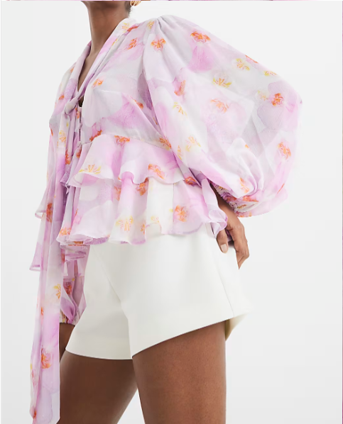 Spring Women Clothing Stylish Simple Casual Chiffon Lace up Laminated Shirt