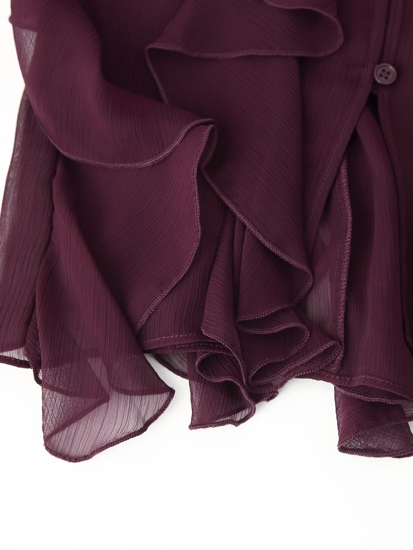 Design V neck Laminated Decoration Shirt Summer Casual Blouse