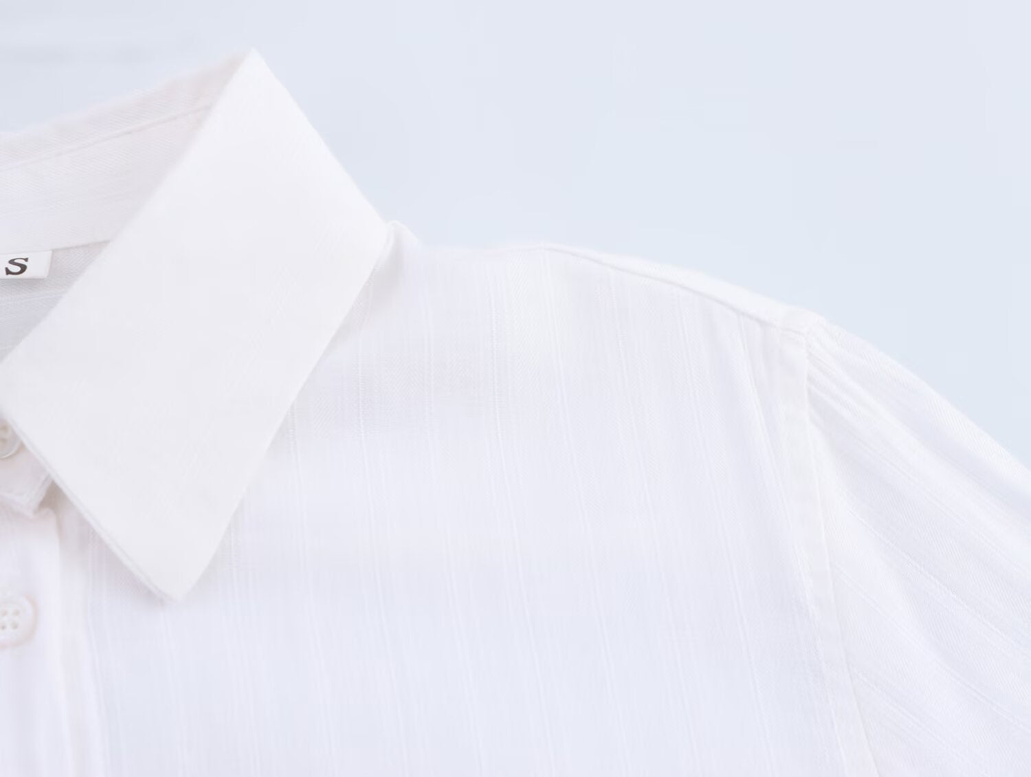 Women All Match Texture Minimalist Long Sleeve Collared Shirt