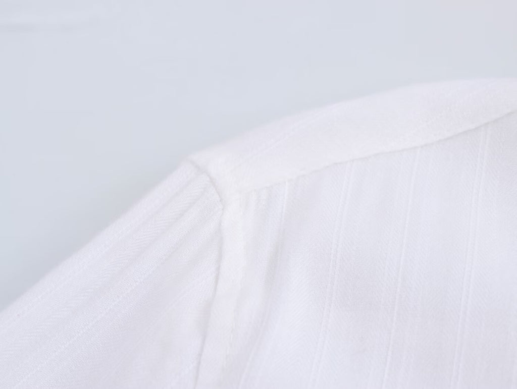 Women All Match Texture Minimalist Long Sleeve Collared Shirt