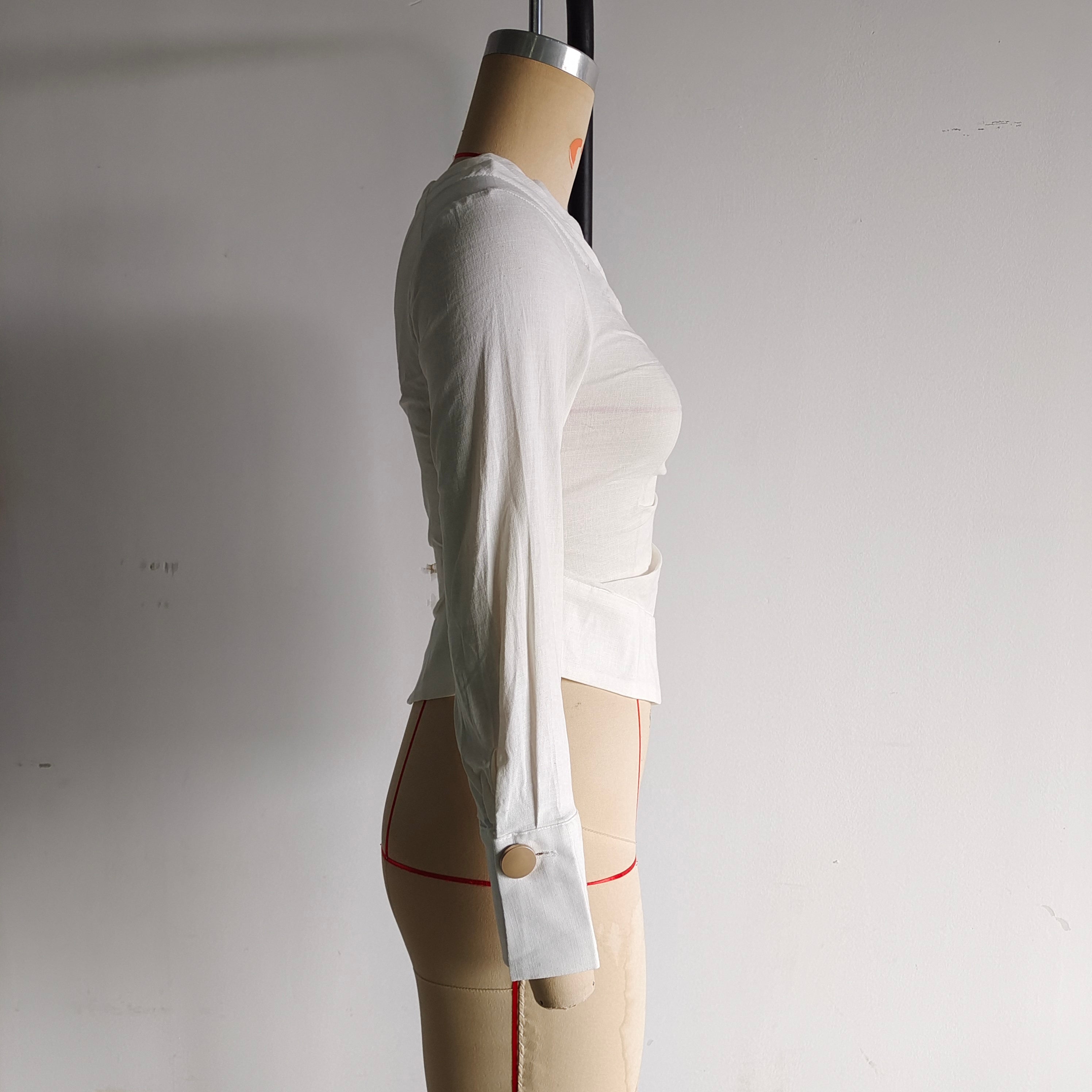 Spring Women Clothing Design Sexy Sexy Slim Asymmetric Imitation Linen One Shoulder Top