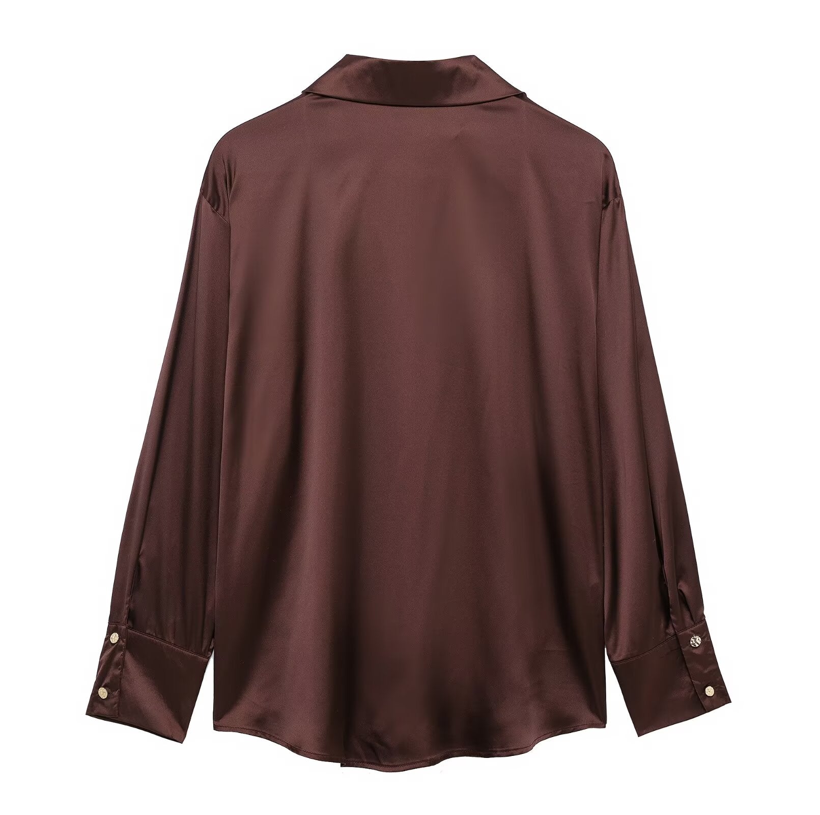 Spring Shacket Long Loose Casual Silk Satin Simple Textured