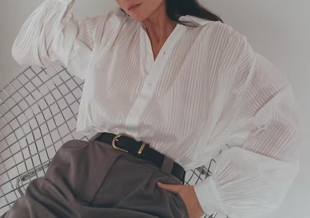 Summer Women White Silky Sunscreen Long Sleeve Loose Shirt Women