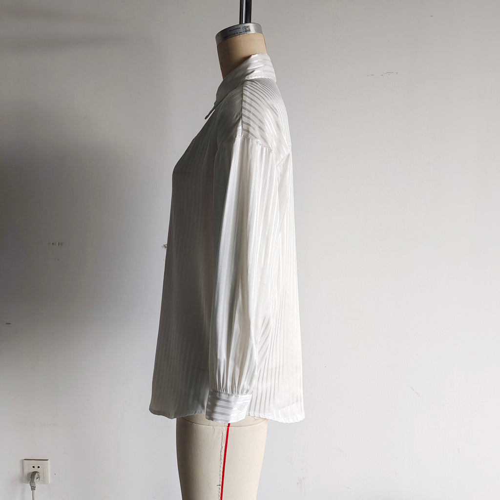 Summer Women White Silky Sunscreen Long Sleeve Loose Shirt Women