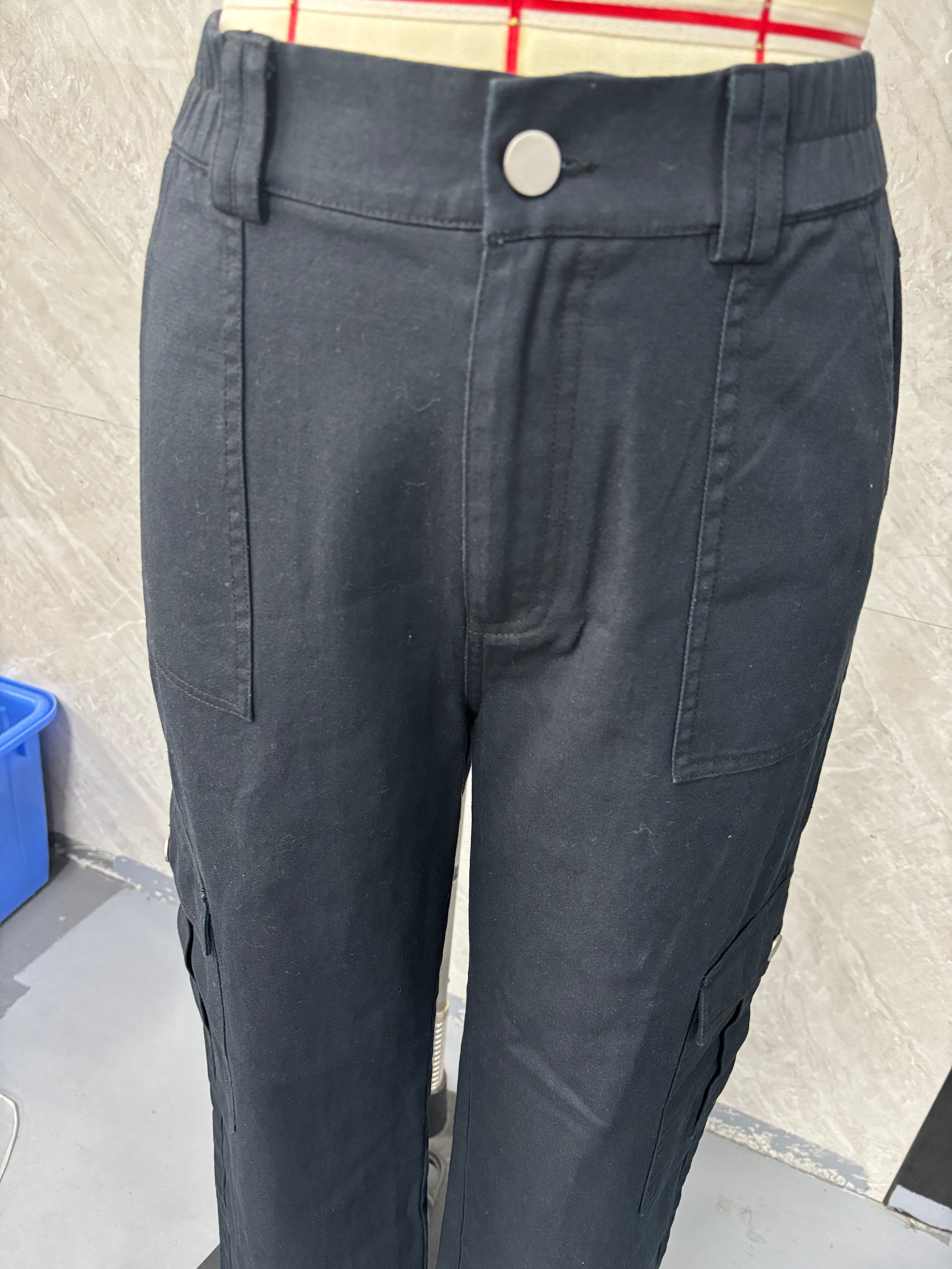 Summer Casual Pants Women Button High Waist Wide Leg Overalls Women Trousers