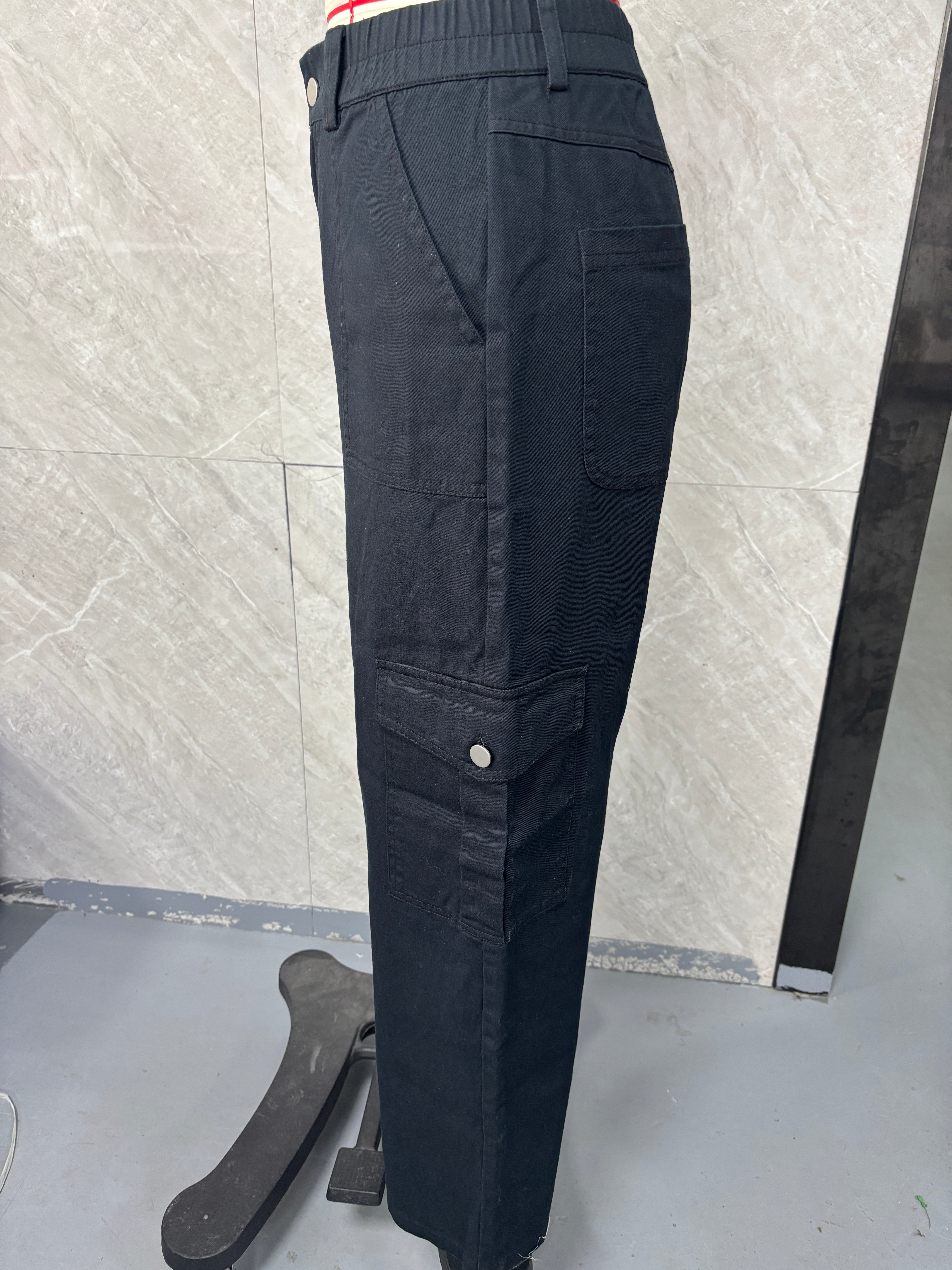 Summer Casual Pants Women Button High Waist Wide Leg Overalls Women Trousers