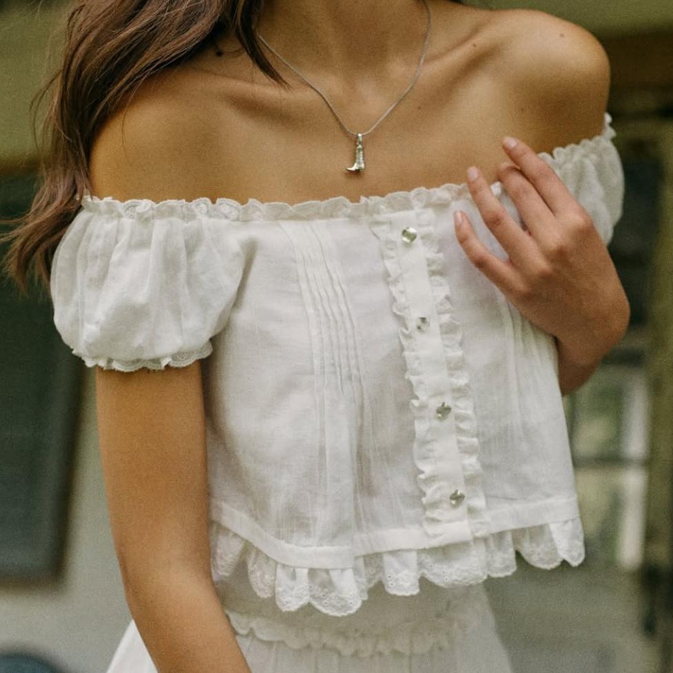 Spring Top Sexy Backless Top Women Minority off Shoulder