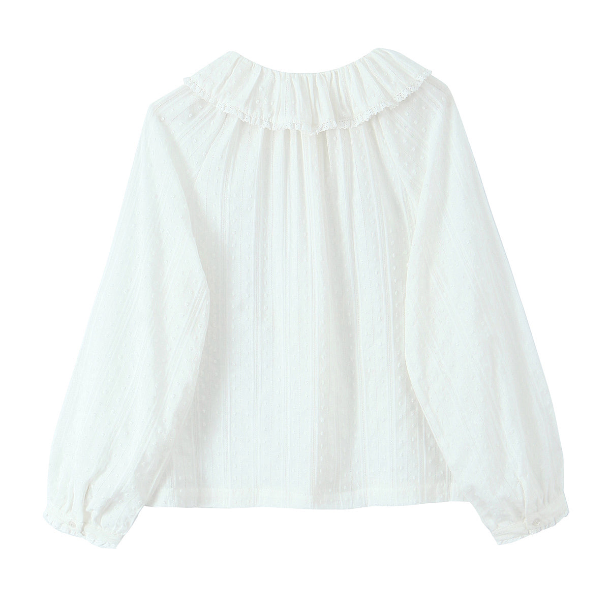 Summer French Simplicity Doll Collar Loose All Match Long Sleeve White Shirt Top