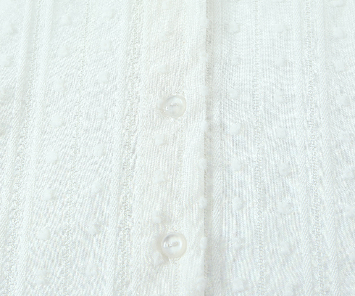 Summer French Simplicity Doll Collar Loose All Match Long Sleeve White Shirt Top