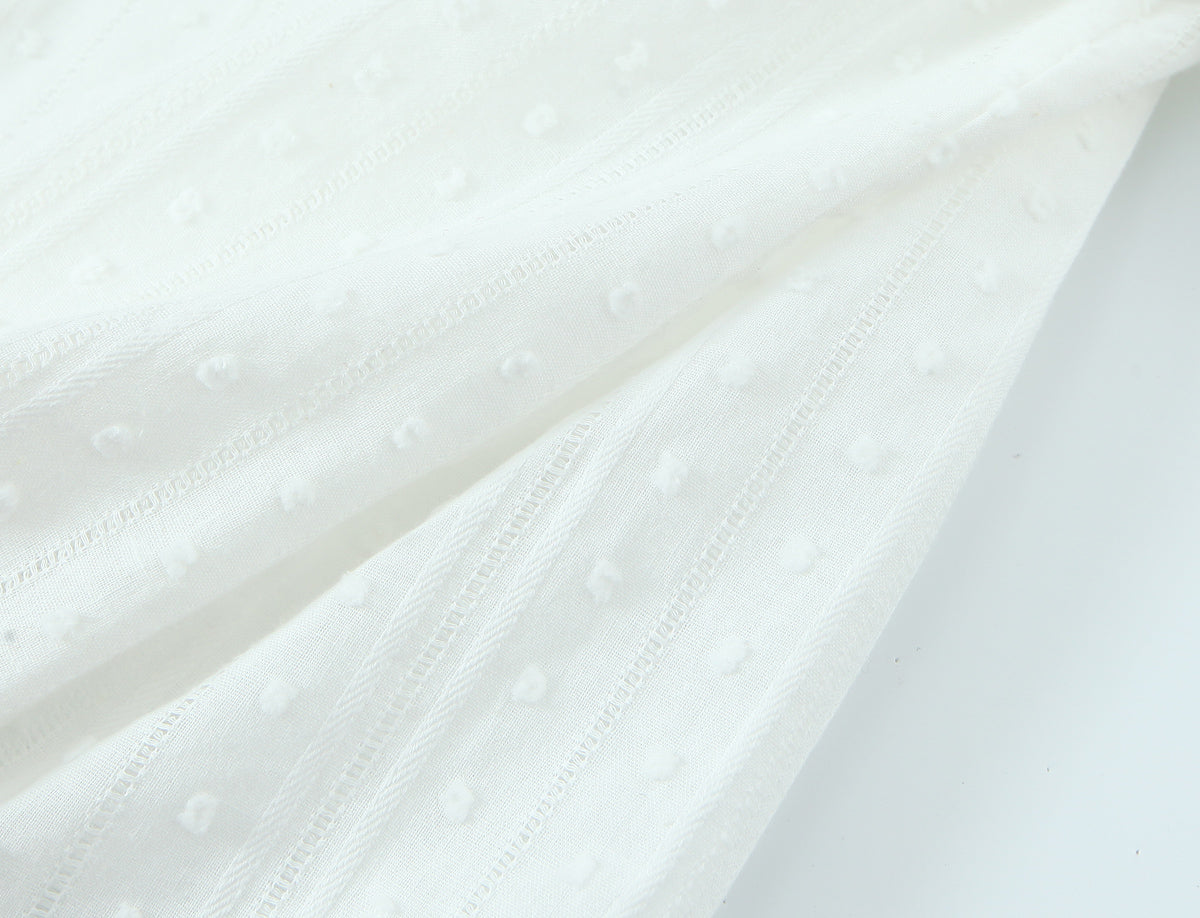 Summer French Simplicity Doll Collar Loose All Match Long Sleeve White Shirt Top