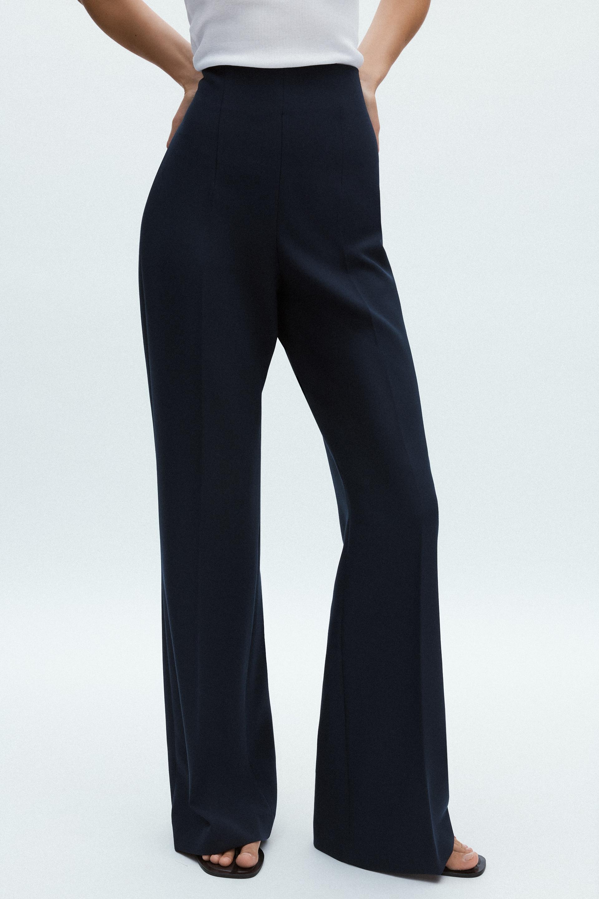 Spring Women Clothing Fashionable Temperamental All Match Zipper Ornament High Waist Flared Casual Trousers