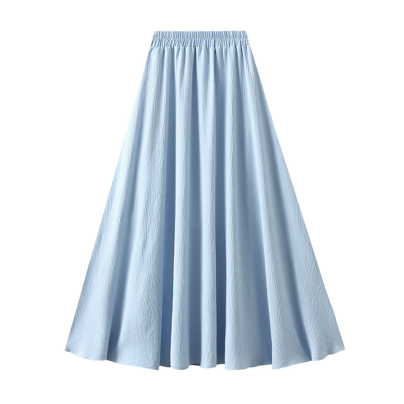 A line Skirt Women Spring Summer Thin High Waist Drooping Loose Casual Swing Maxi