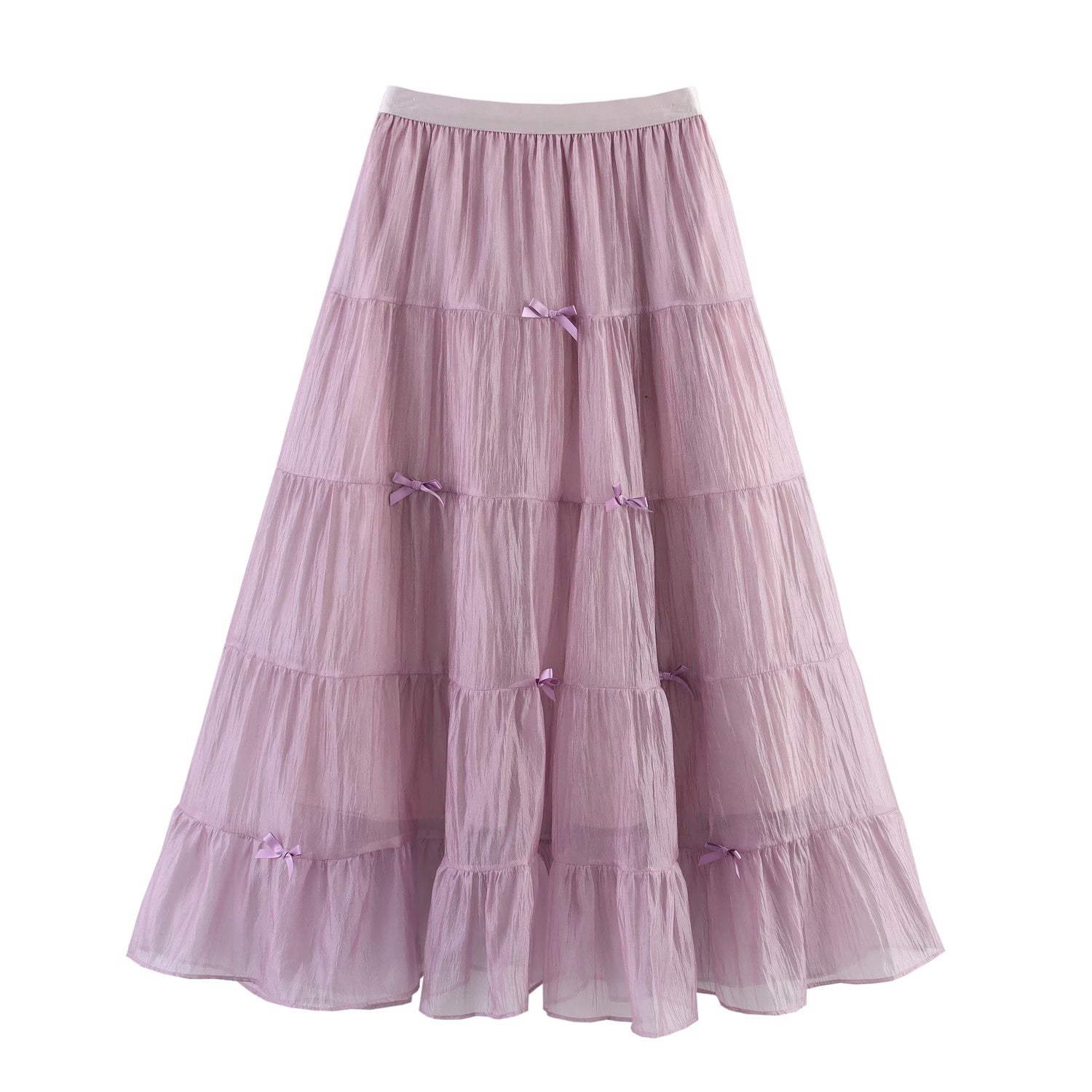 Spring Women Clothing Three Dimensional Bow Fairy Multi Layer Gauze Gauze Skirt Tiered Skirt