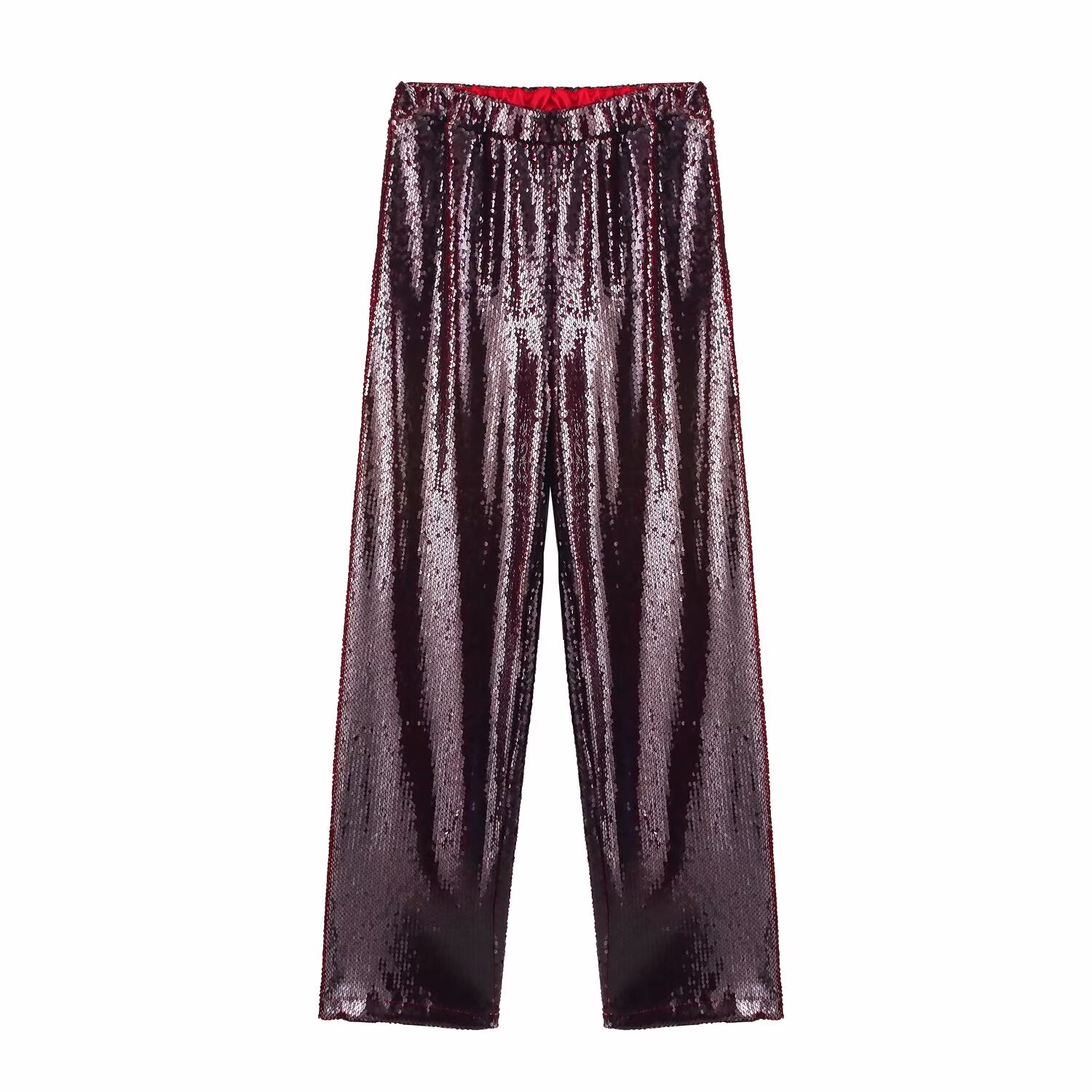 Spring Casual Pants Solid Color Sequ High Waist Niche Sense