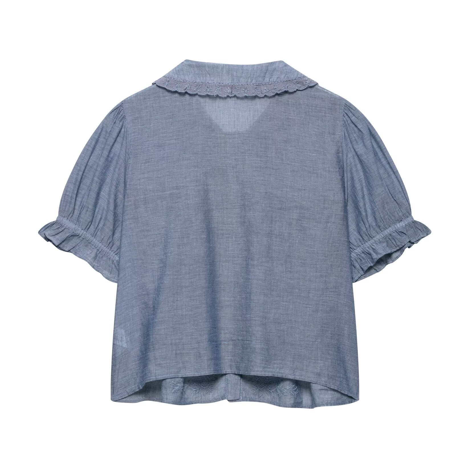 Spring Women Clothing Design Floral Embroidered Shirt