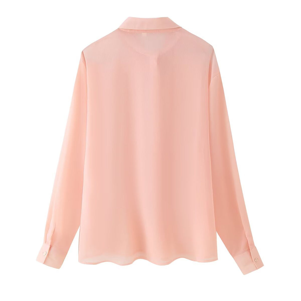 Summer Women Clothing Polo Collar Front Raised Lace Design Shirt Top for Women