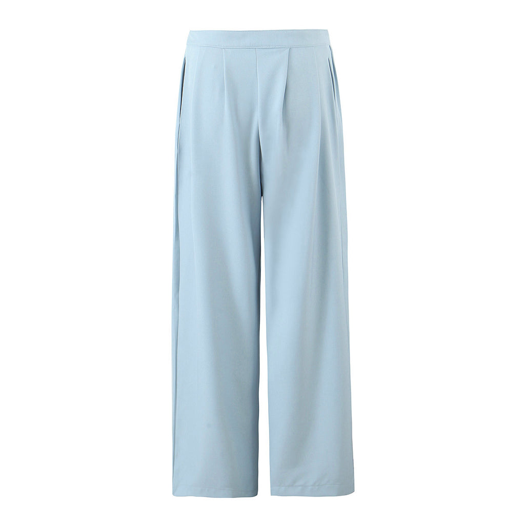 Women Summer Loose Wide Version Smooth Straight Leg Pants