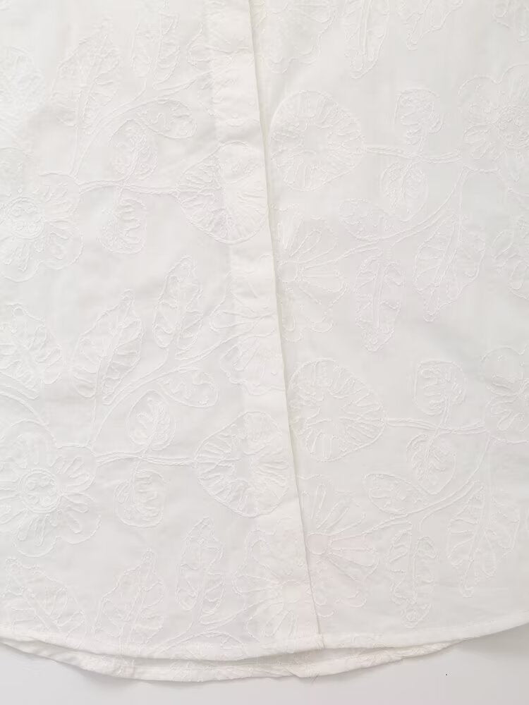 Women Classic All Matching Western Embroidered Floral Shirt