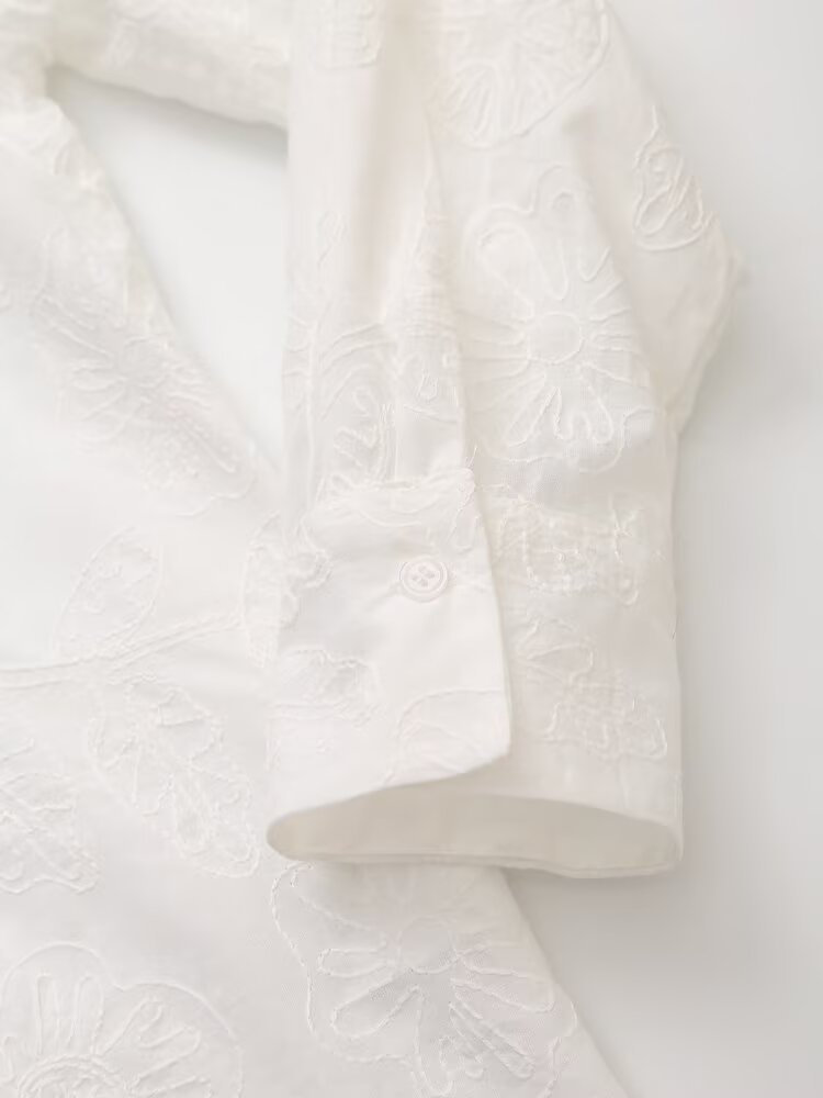 Women Classic All Matching Western Embroidered Floral Shirt