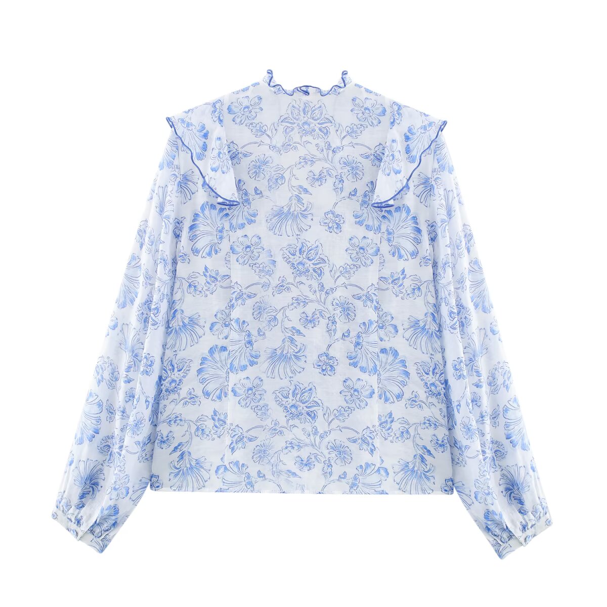 Women Clothing Top Product Frill Laminated Shirt