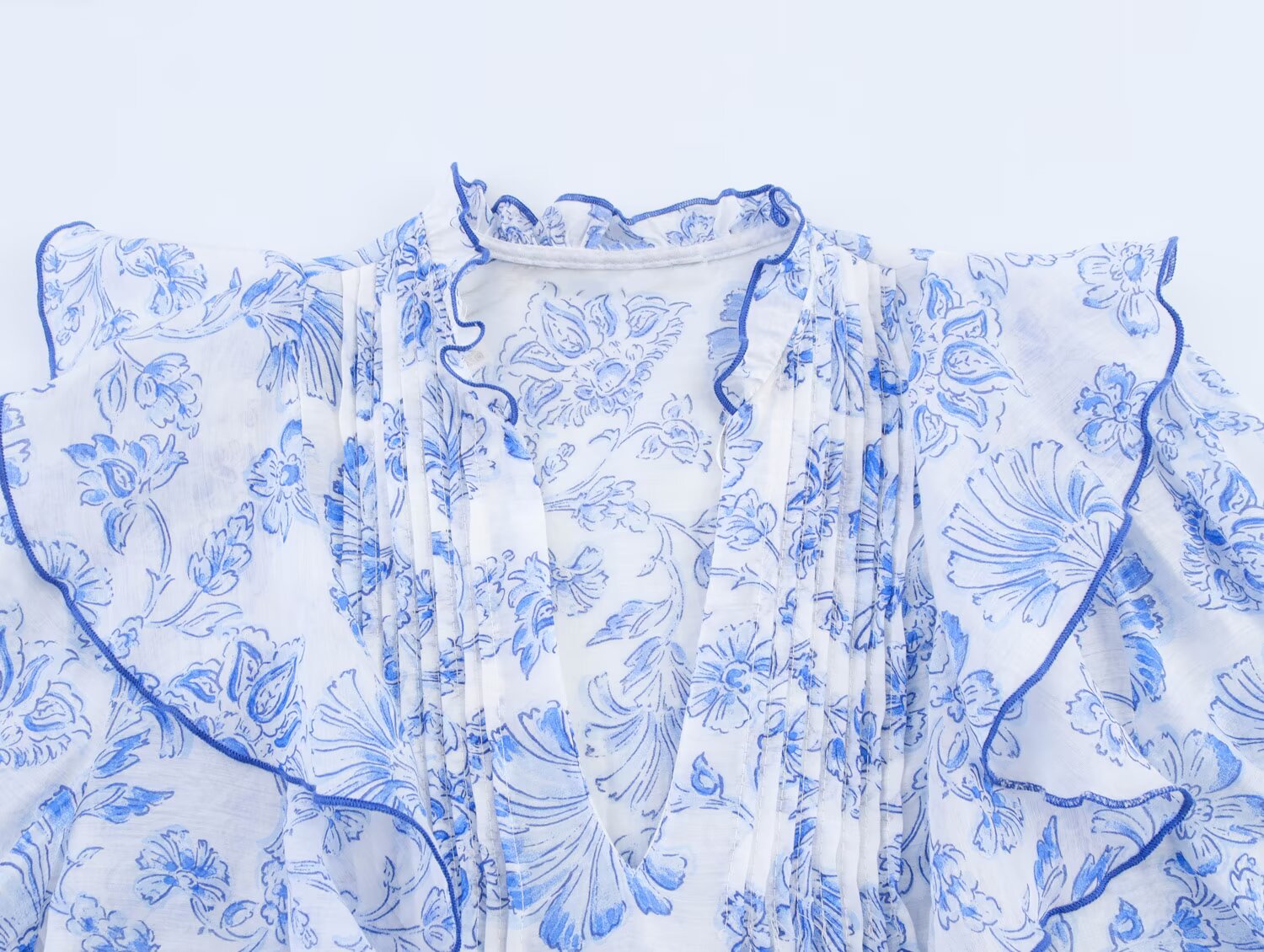 Women Clothing Top Product Frill Laminated Shirt