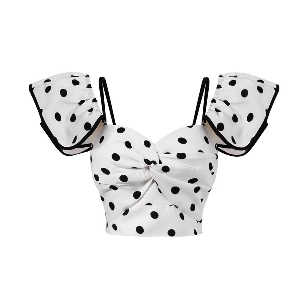 Sexy off Shoulder Polka Dot Tube Top Women Sexy Tight Tube Bottoming Top