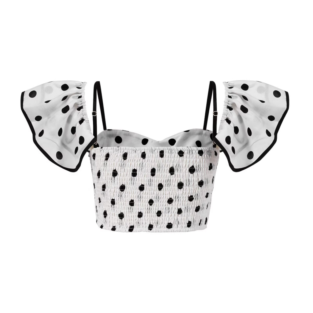 Sexy off Shoulder Polka Dot Tube Top Women Sexy Tight Tube Bottoming Top