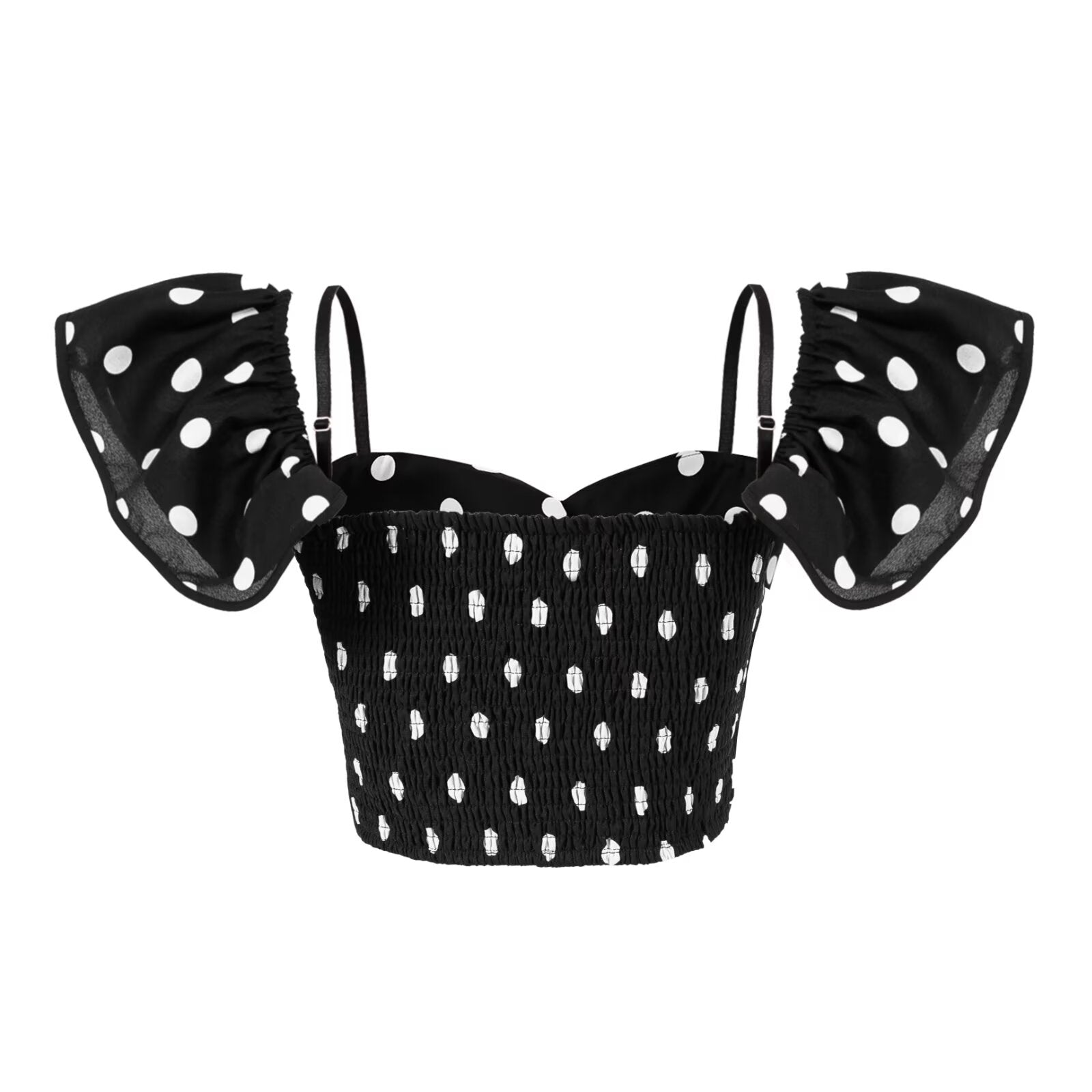 Sexy off Shoulder Polka Dot Tube Top Women Sexy Tight Tube Bottoming Top